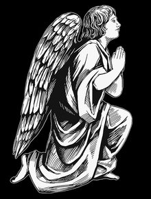 Ангел молится - картинки для гравировки